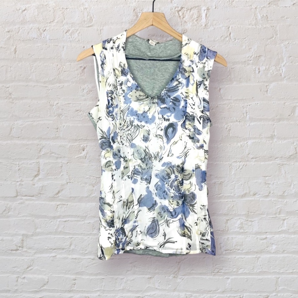 Coldwater Creek Pleated Floral Tank Size 10/12